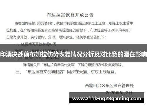 印澳决战前布姆拉伤势恢复情况分析及对比赛的潜在影响